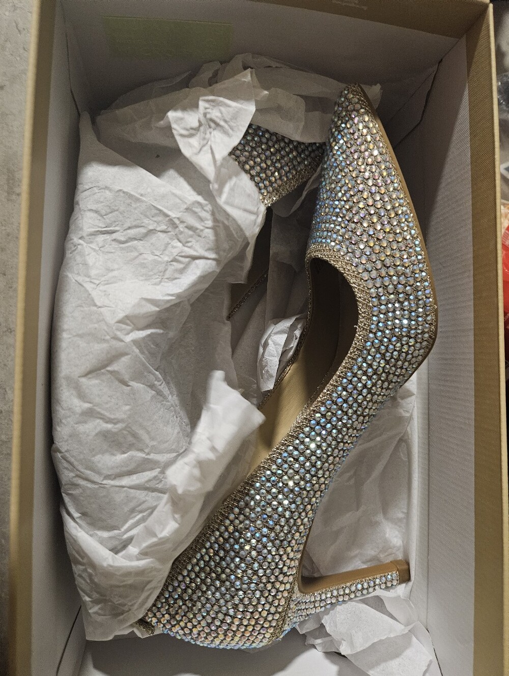 Michael Kors Gold Crystal-Embellished Pointed Toe Pump